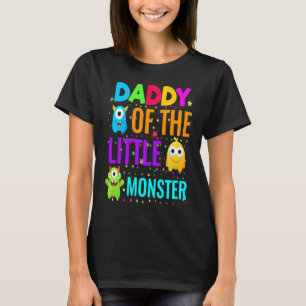 Camiseta Papi Del Pequeño Monstruo De La Familia De Cumplea