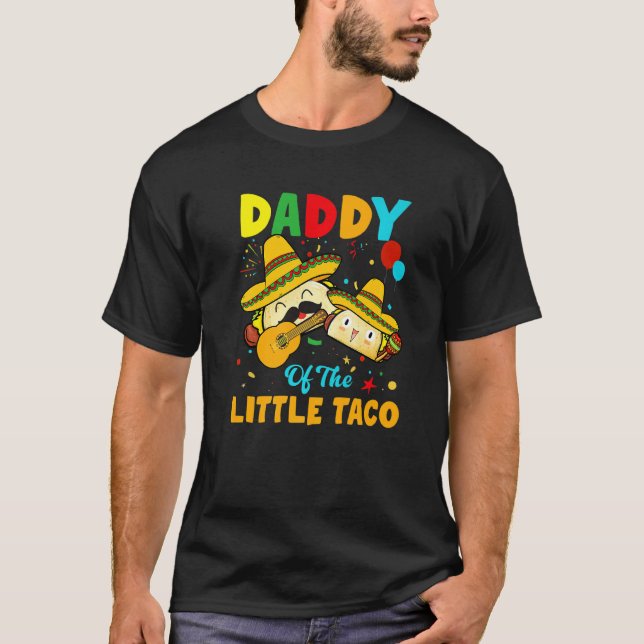 Camiseta Papi Del Pequeño Taco Cumpleaños Funny Taco De May (Anverso)