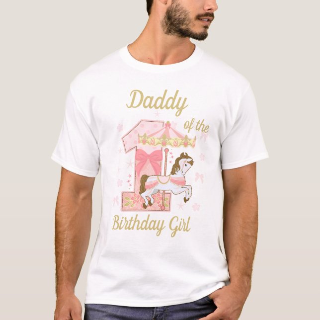 Camiseta Papi del primer carrusel Chica de cumpleaños (Anverso)