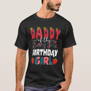 Camiseta Papi del primer cumpleaños del Chica Strawber