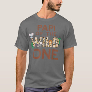 Camiseta Papi del salvaje Safari animal 1º cumpleaños
