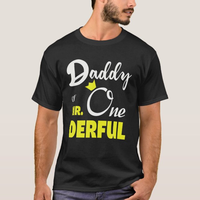 Camiseta Papi Del Sr. Onemaravilloso Primer Cumpleaños Con  (Anverso)