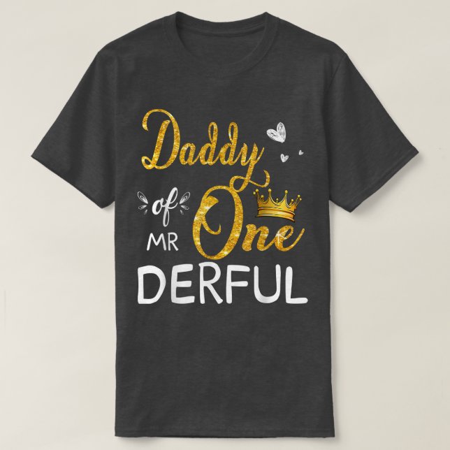 Camiseta Papi Del Sr. Onemaravilloso Primer Cumpleaños Derf (Diseño del anverso)