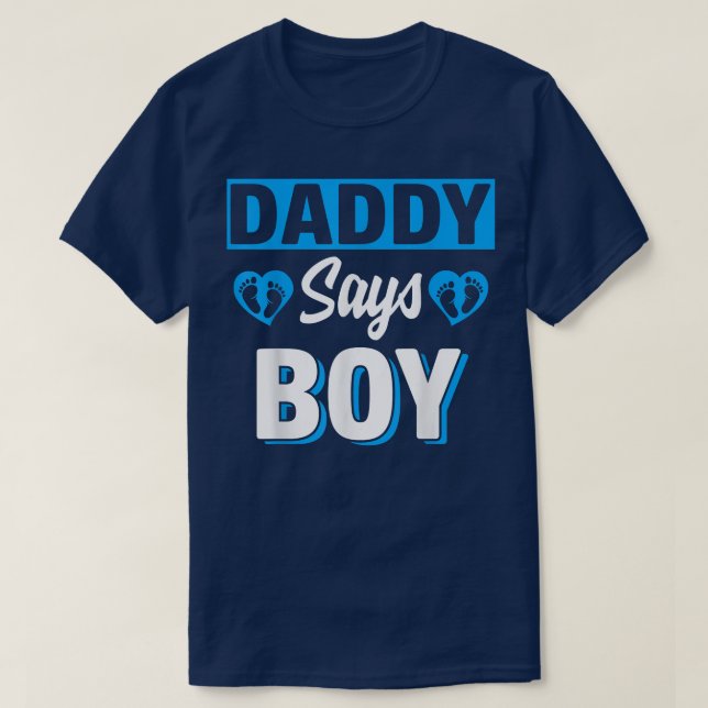 Camiseta Papi dice que chico lindo género revelar equipo be (Diseño del anverso)