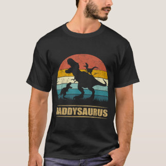 Camiseta Papi Dinosaurio Daddysaurus 2 niños Día del Padre