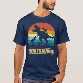 Camiseta Papi Dinosaurio Daddysaurus 2 niños Regalo del Día