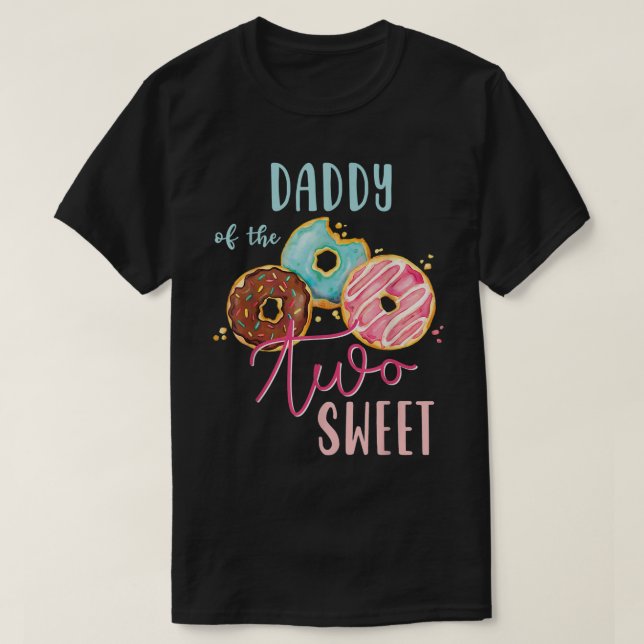 Camiseta Papi Dulce Dos Donut Chica de la fiesta de cumplea (Diseño del anverso)