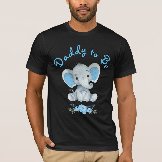 Camiseta Papi elefante ruso azul para ser Baby Shower (Anverso)