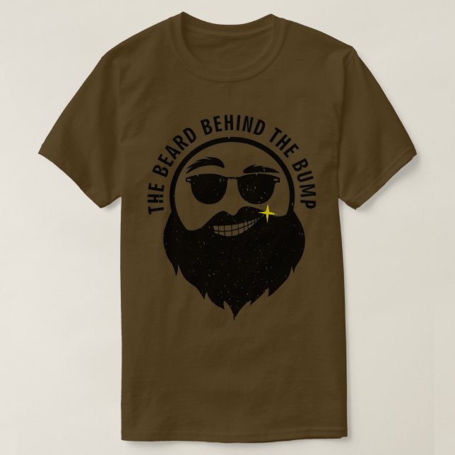 Camiseta Papi embarazada esconde la barba detrás del bulto (Diseño del anverso)