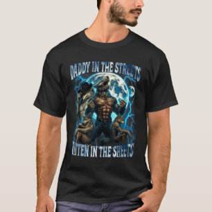 Camiseta Papi en la calle gatito en las sábanas divertido A