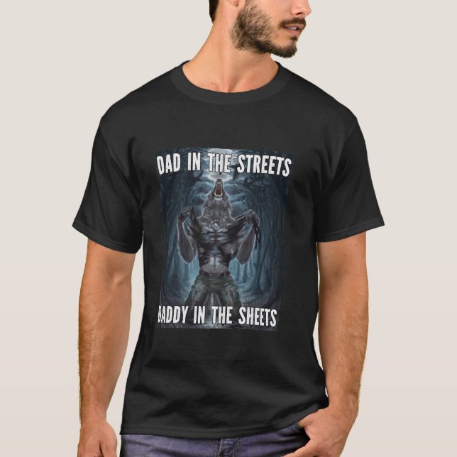 Camiseta Papi En Las Sábanas Divertido Lobo Alfa Meme (Anverso)