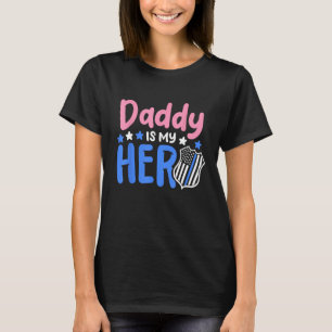 Camiseta Papi es mi Héroe, bando de policía, línea azul par