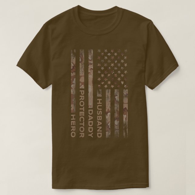 Camiseta Papi Esposo Protector Hero Fathers Day Gift Ee.Uu. (Diseño del anverso)