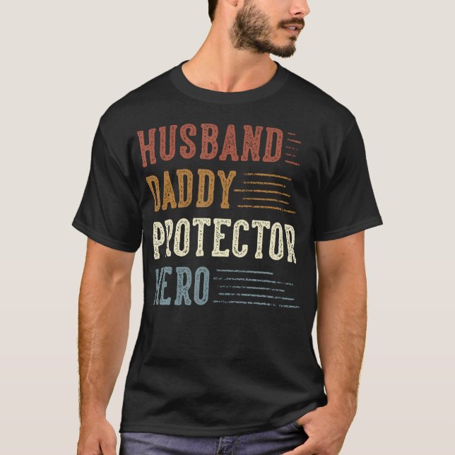 Camiseta Papi Esposo Protector Hero Regalos Para Papá Padre (Anverso)