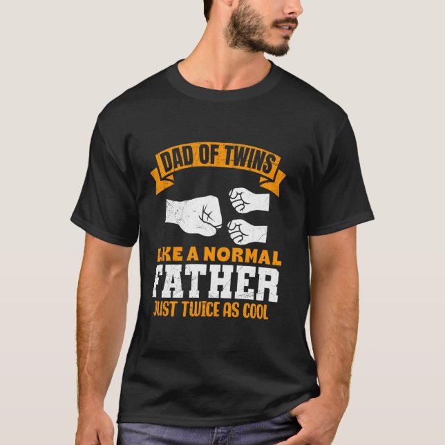 Camiseta Papi gemelo PAPÁ DE GEMAS COMO UN PADRE NORMAL Gra (Anverso)