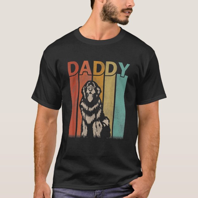 Camiseta Papi gráfico retro de perro de Terranova (Anverso)