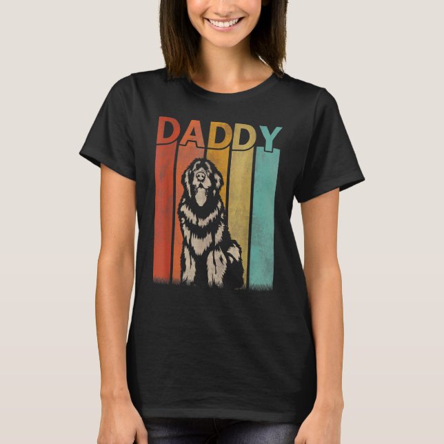Camiseta Papi gráfico retro de perro de Terranova (Anverso)