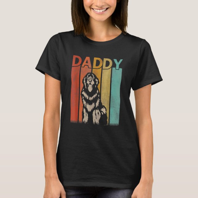 Camiseta Papi gráfico retro de perro de Terranova (Anverso)