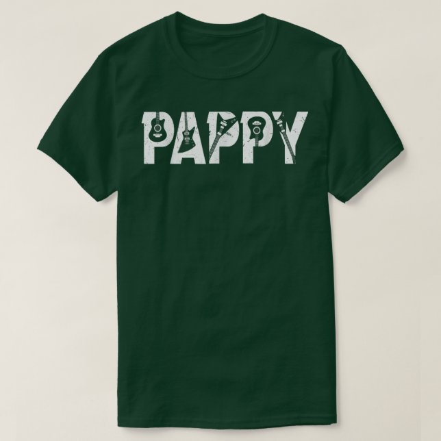 Camiseta Papi guitariano Funny Pappy Music Guitar Padres D (Diseño del anverso)