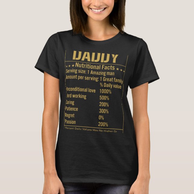 Camiseta Papi Hechos Nutricionales El abuelo Cita al Padre  (Anverso)