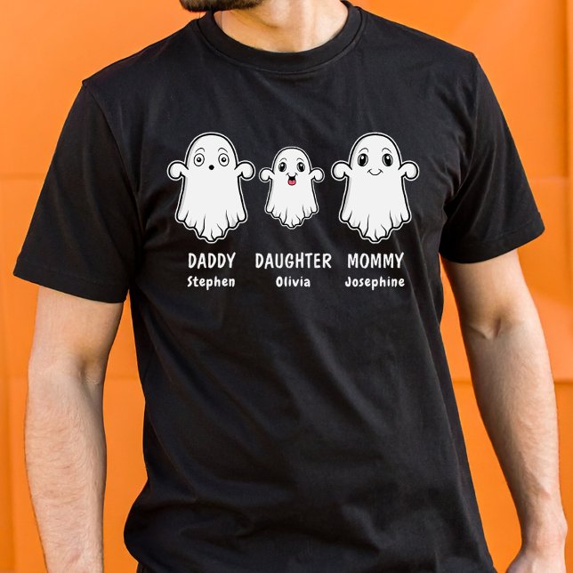 Camiseta Papi Hija Y Mamá Familia Fantasma De 3 Personas (Disclaimer: This image is a digital mockup.)