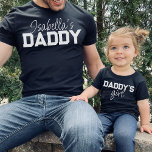 Camiseta Papi Hijo Hija Nombre Padre Hijos Coincidiendo<br><div class="desc">Diseño de personalizable "papi" con el nombre del niño para hacer coincidir los trajes de un padre con un hijo.</div>