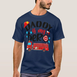 Camiseta Papi infantil es héroe de orgullo bombero papá