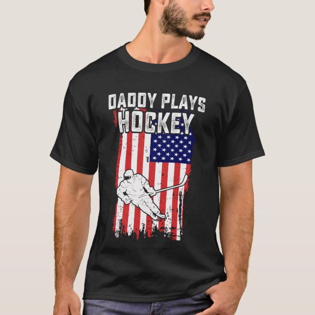Camiseta Papi juega hockey, papá de hockey (Anverso)