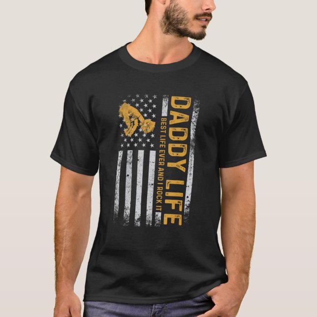Camiseta Papi Life Protector Hero American Flag Padres Da (Anverso)