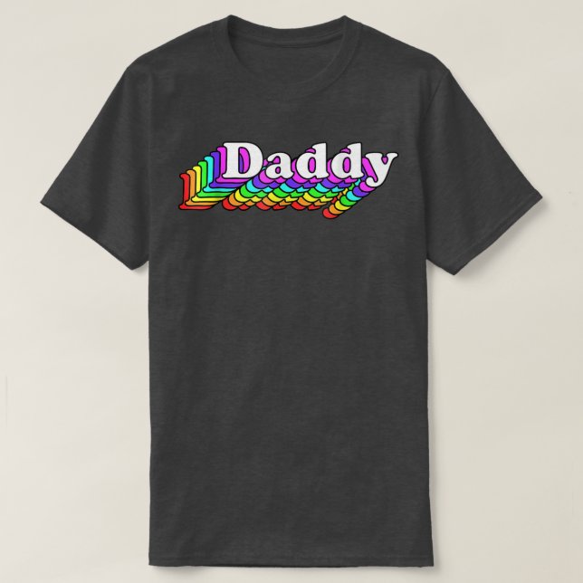 Camiseta Papi masculino, oso de papi gay, arcoiris LGBT ret (Diseño del anverso)