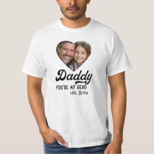 Camiseta Papi mi corazón fotográfico de héroe, retro