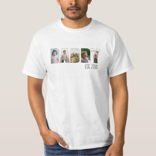 Camiseta Papi moderno 5 fotografía tipografía del día del p