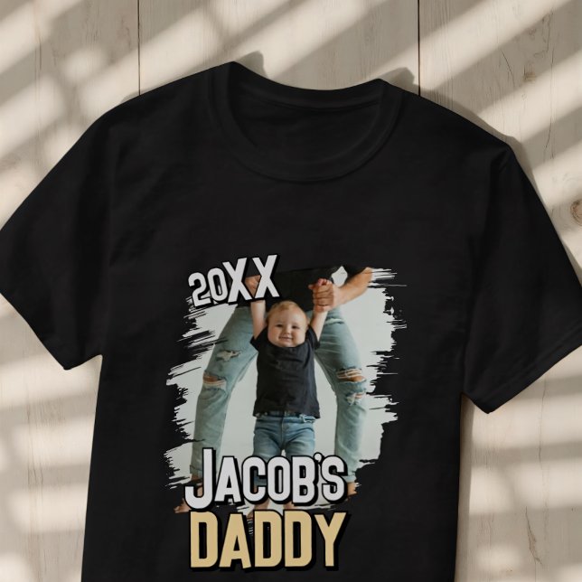 Camiseta Papi Moderno Personalizado Grunge simple foto bebé (Subido por el creador)