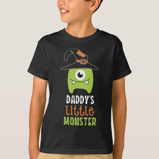Camiseta Papi Monstruo Pequeño Negro (Anverso)