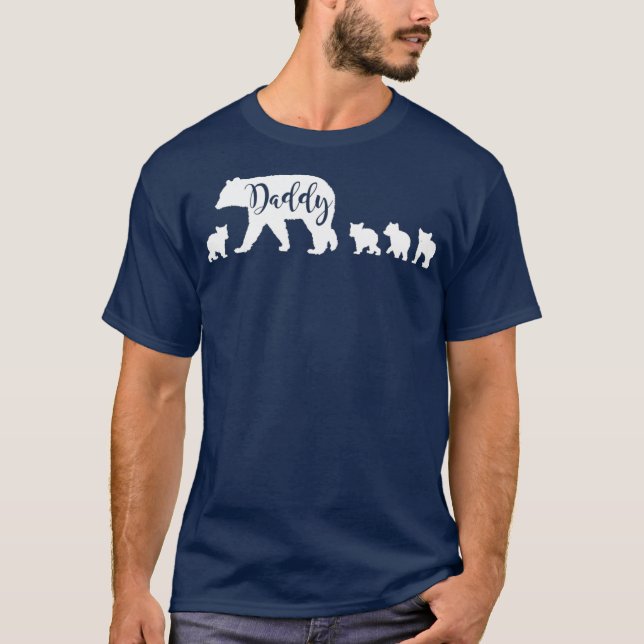 Camiseta Papi oso con 4 cubos papá padre papá regalo (Anverso)