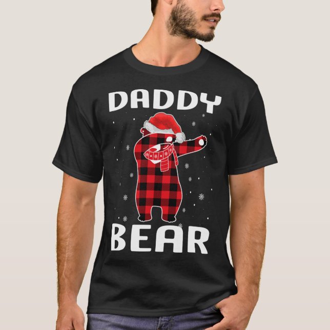 Camiseta Papi Oso Dabbing Navidades Pajama con Santa Hat (Anverso)
