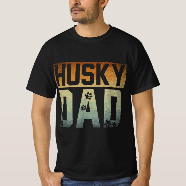 Camiseta Papi Padres Mascota Husky Dad Perro Lover Siberian (Anverso)