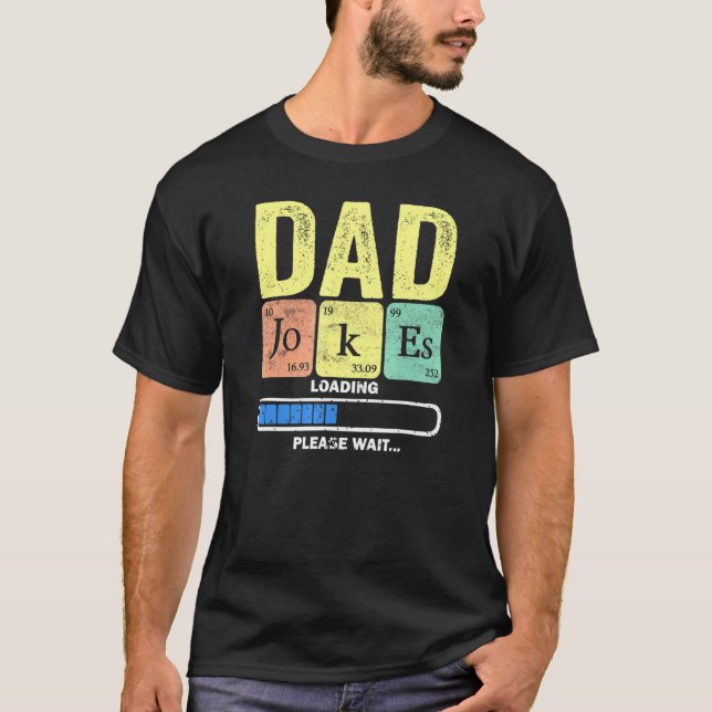Camiseta Papi papá Chistes cargando periódicamente 2 (Anverso)