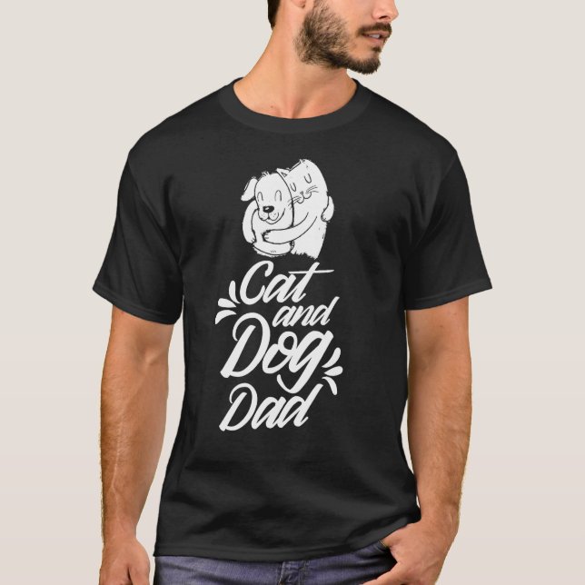 Camiseta Papi Papi Papi Gato Y Perro Papá Perro Gato (Anverso)
