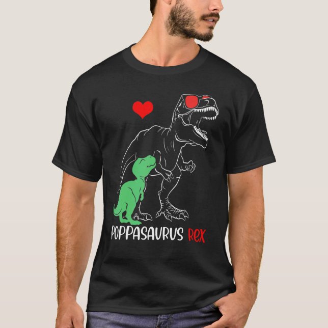 Camiseta Papi papi poppasaurio Rex Autismo Conciencia Papá  (Anverso)