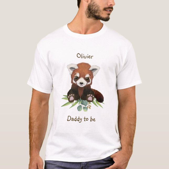 Camiseta Papi para ser el oso rojo de Baby Shower (Anverso)