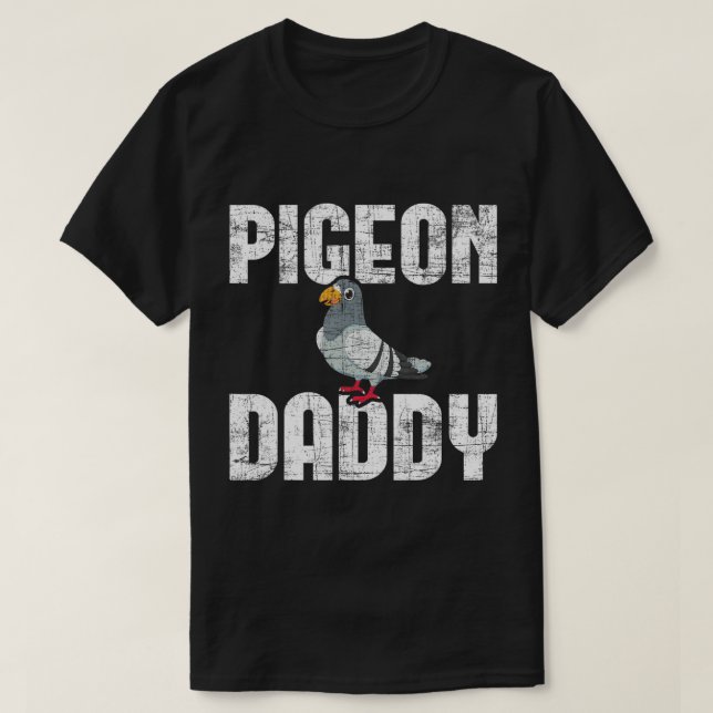 Camiseta Papi pichón - Carreras de paloma con paloma de páj (Diseño del anverso)