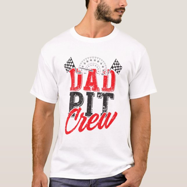 Camiseta Papi Pit Crew - Coche de fiesta de cumpleaños (Anverso)