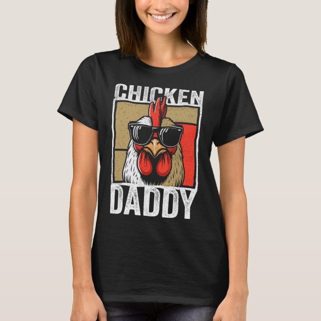 Camiseta Papi Pollo Rooster Agricultor Funny Padres Día Par (Anverso)
