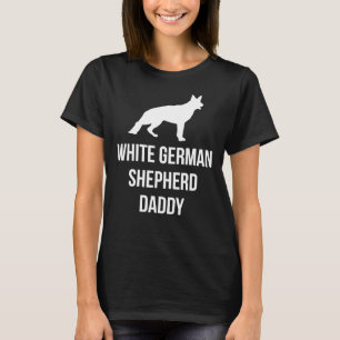 Camiseta Papi Propietario White German Shepherd Silhouette
