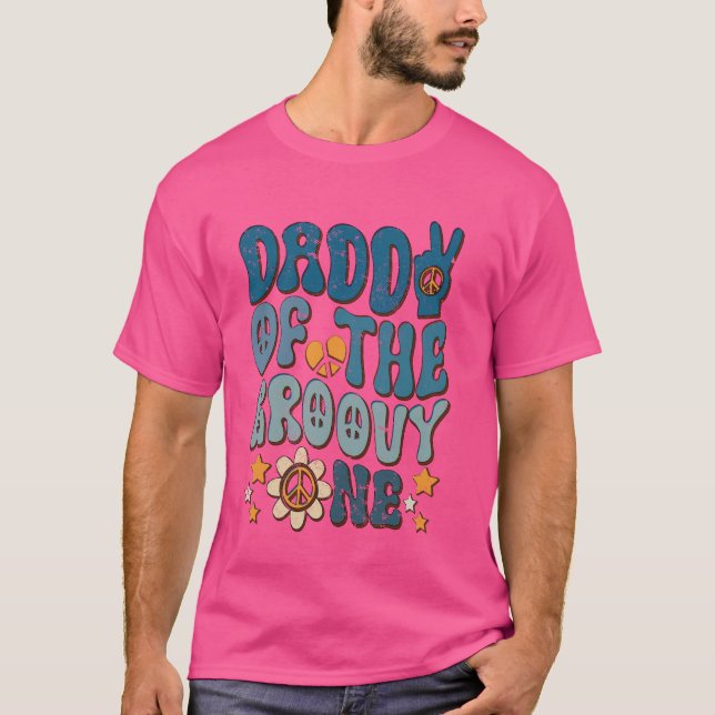 Camiseta Papi retro de Groovy El primer cumpleaños del padr (Anverso)