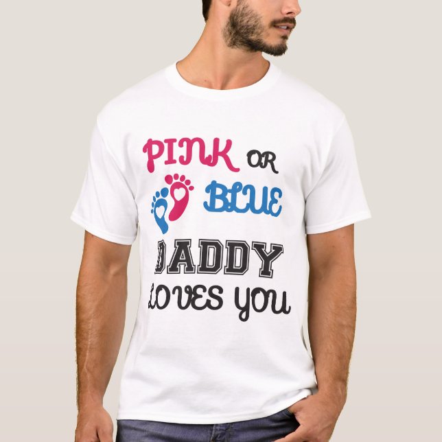 Camiseta Papi rosa o azul Ama, revelación de género (Anverso)