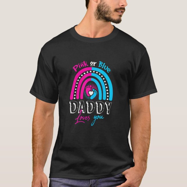 Camiseta Papi rosa o azul mujeres te ama la revelación de g (Anverso)