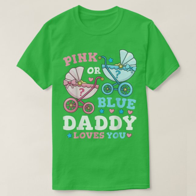 Camiseta Papi rosa o azul papá padre Fiesta de revelación d (Diseño del anverso)