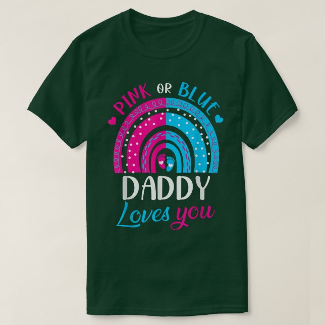 Camiseta Papi rosa o azul te ama el género arcoiris revelad (Diseño del anverso)